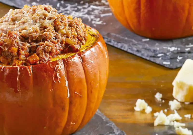 Pumpkins stuffed with ground beef