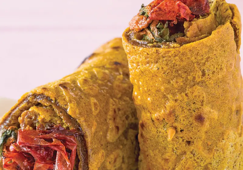 Savory chickpea crepes