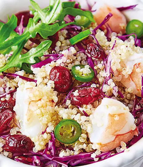 Quinoa salad with shrimp