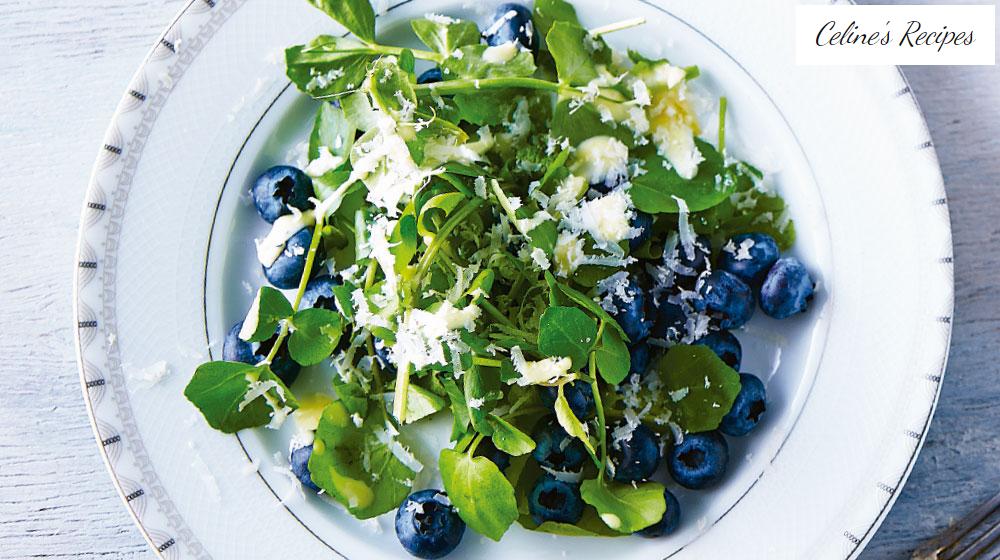 Blackberry and watercress salad with parmesan