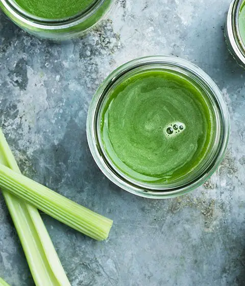 green leafy vegetables in juice