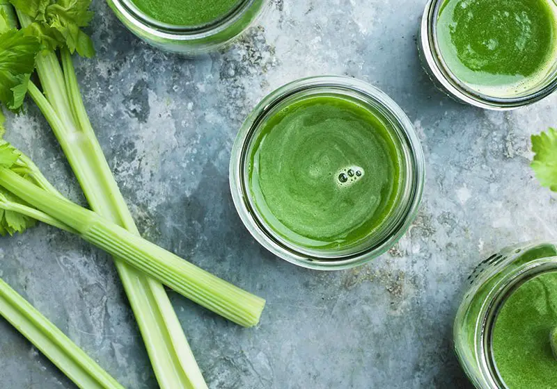 green leafy vegetables in juice