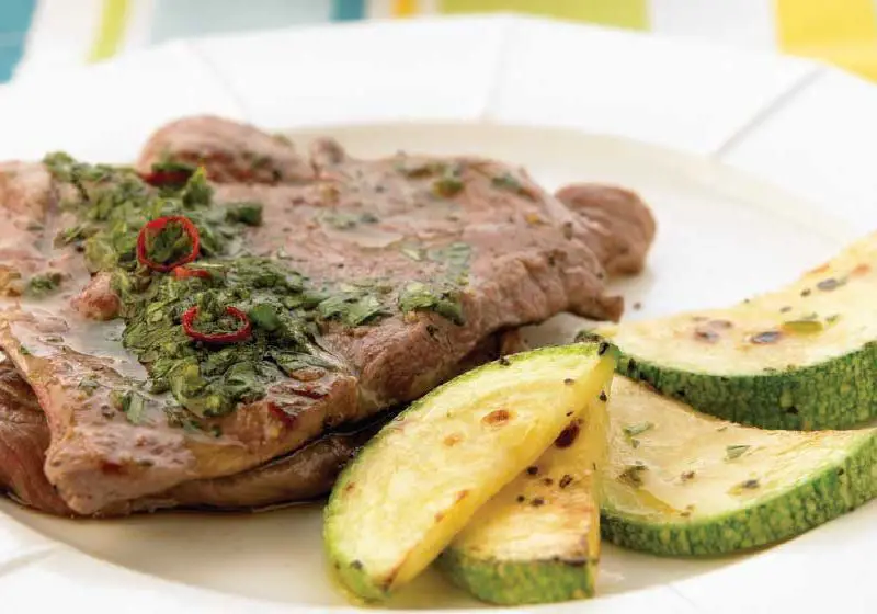 Steak with chimichurri sauce