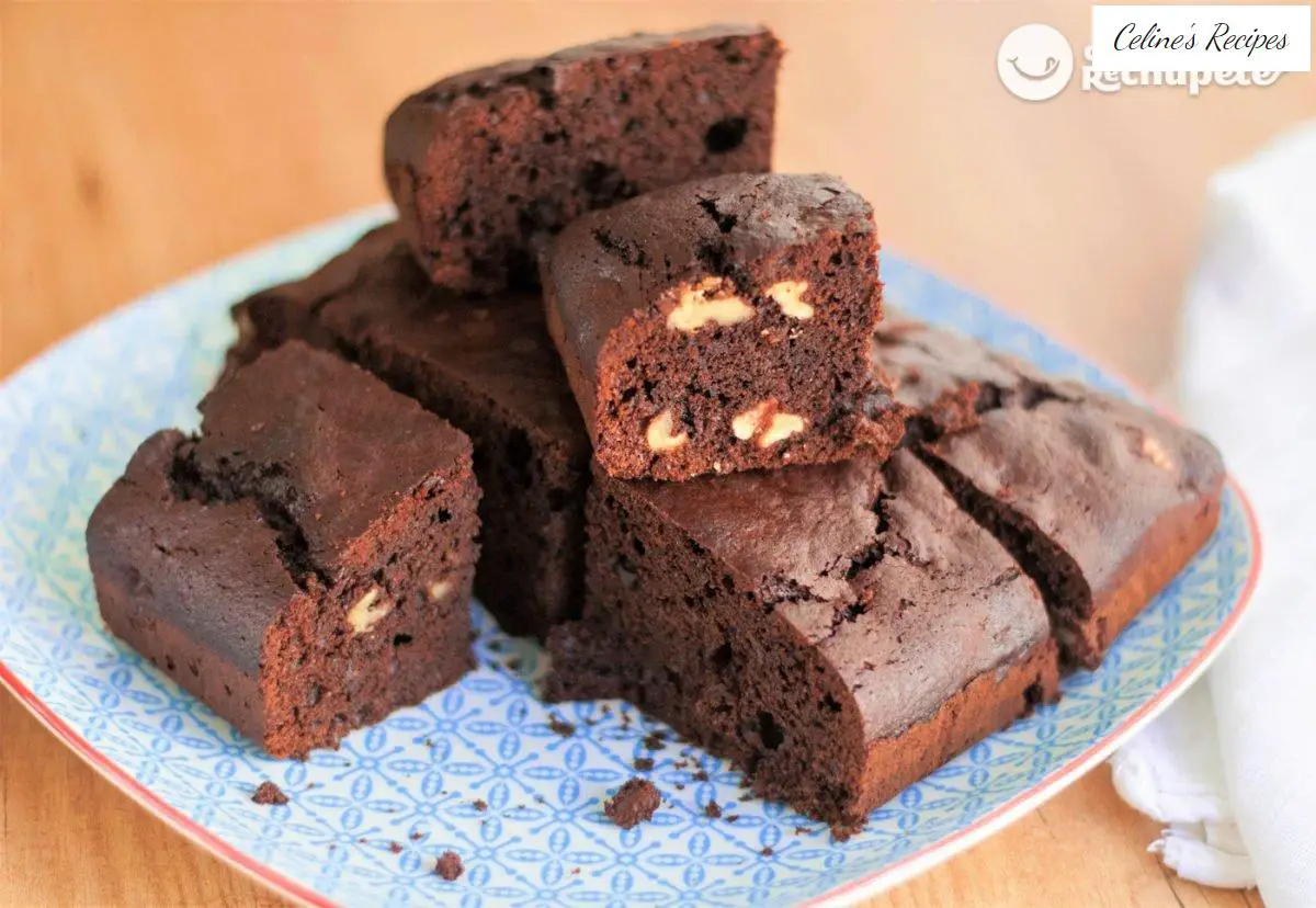 Brownie-style chocolate cake with walnuts
