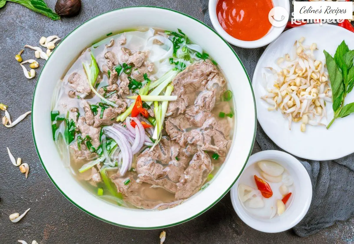 Beef Pho Soup or Vietnamese Noodle Soup (Pho Bo)