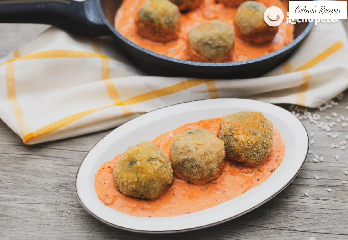 Rice, spinach and ham meatballs