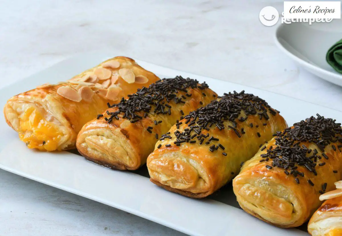 Puff pastry Neapolitans filled with chocolate and pastry cream