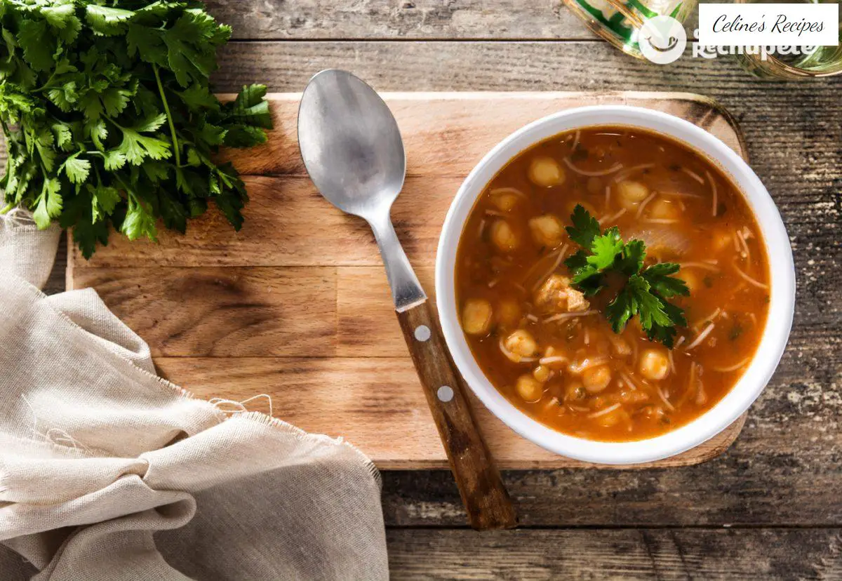 Harira. Legume, meat and tomato soup. Traditional Moroccan recipe