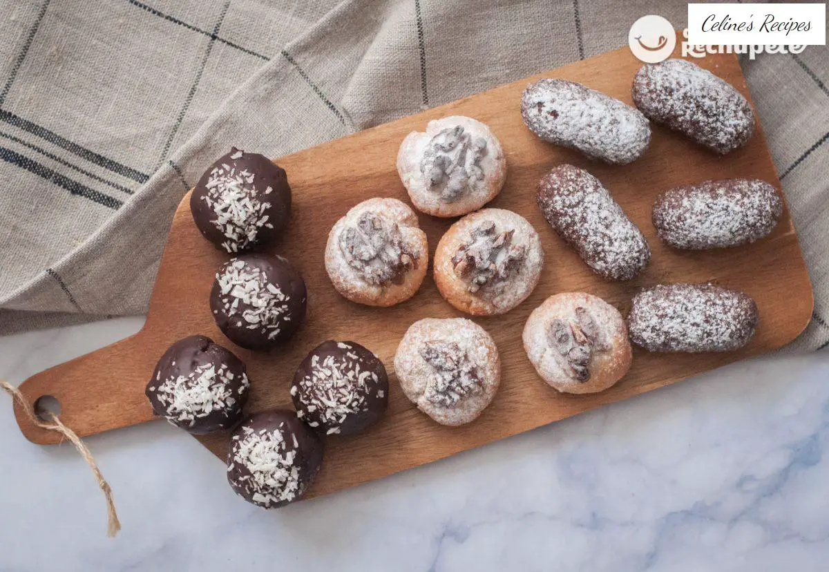 Chocolate, vanilla and coconut panellets. options to succeed in Castañada